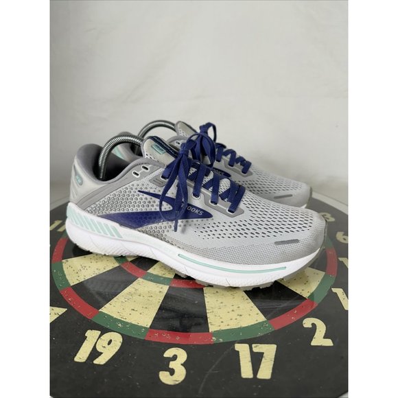 Brooks Adrenaline GTS 22 Gray Running Shoes Gym Walking Sneaker Lace Up WMN 10 - Picture 2 of 8